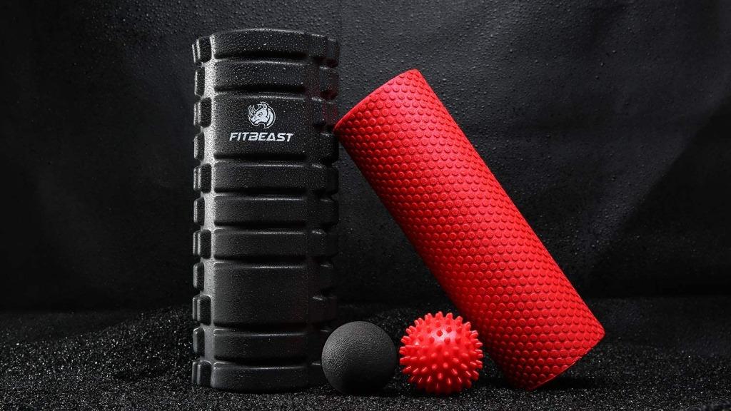 Foam Roller 2 in 1 Foam Rollers 4 Piece Set for Deep Tissue Muscle Massage FitBeast