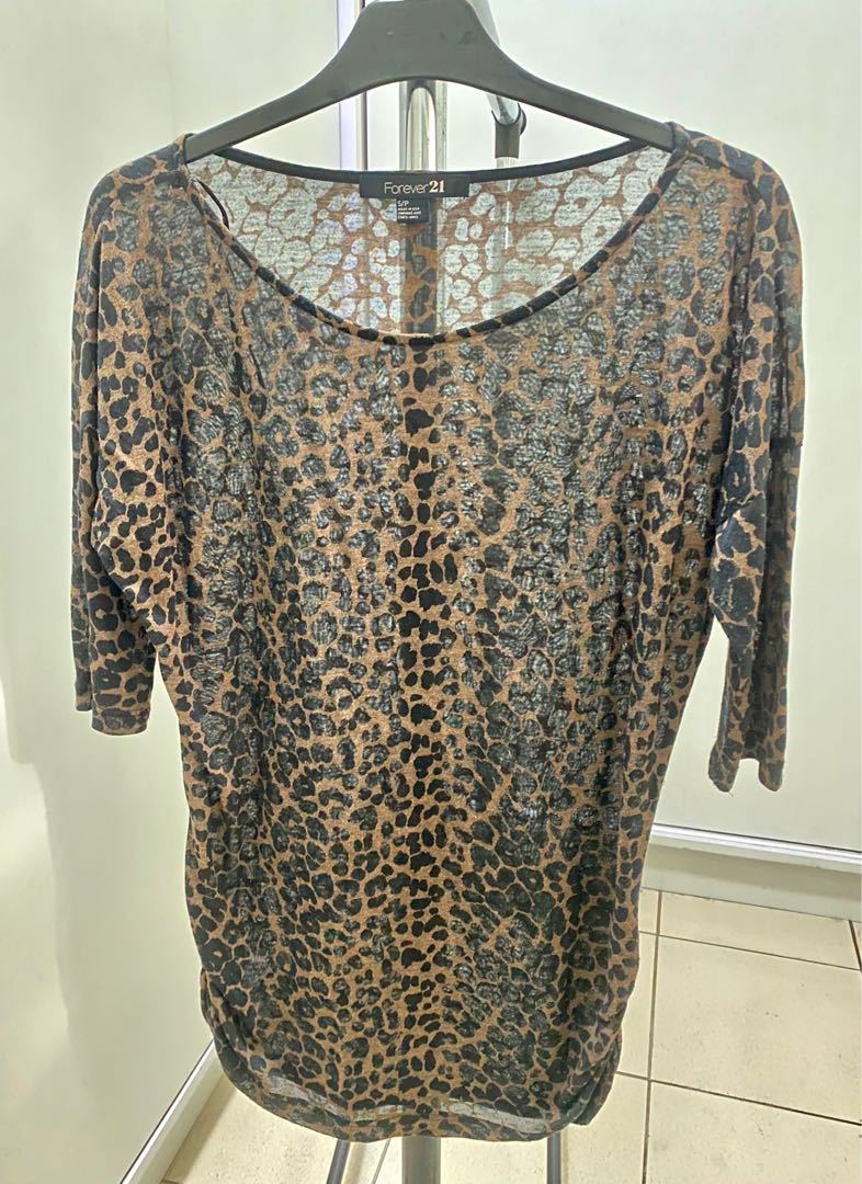 Forever 21 Leopard Shirt, Women's 