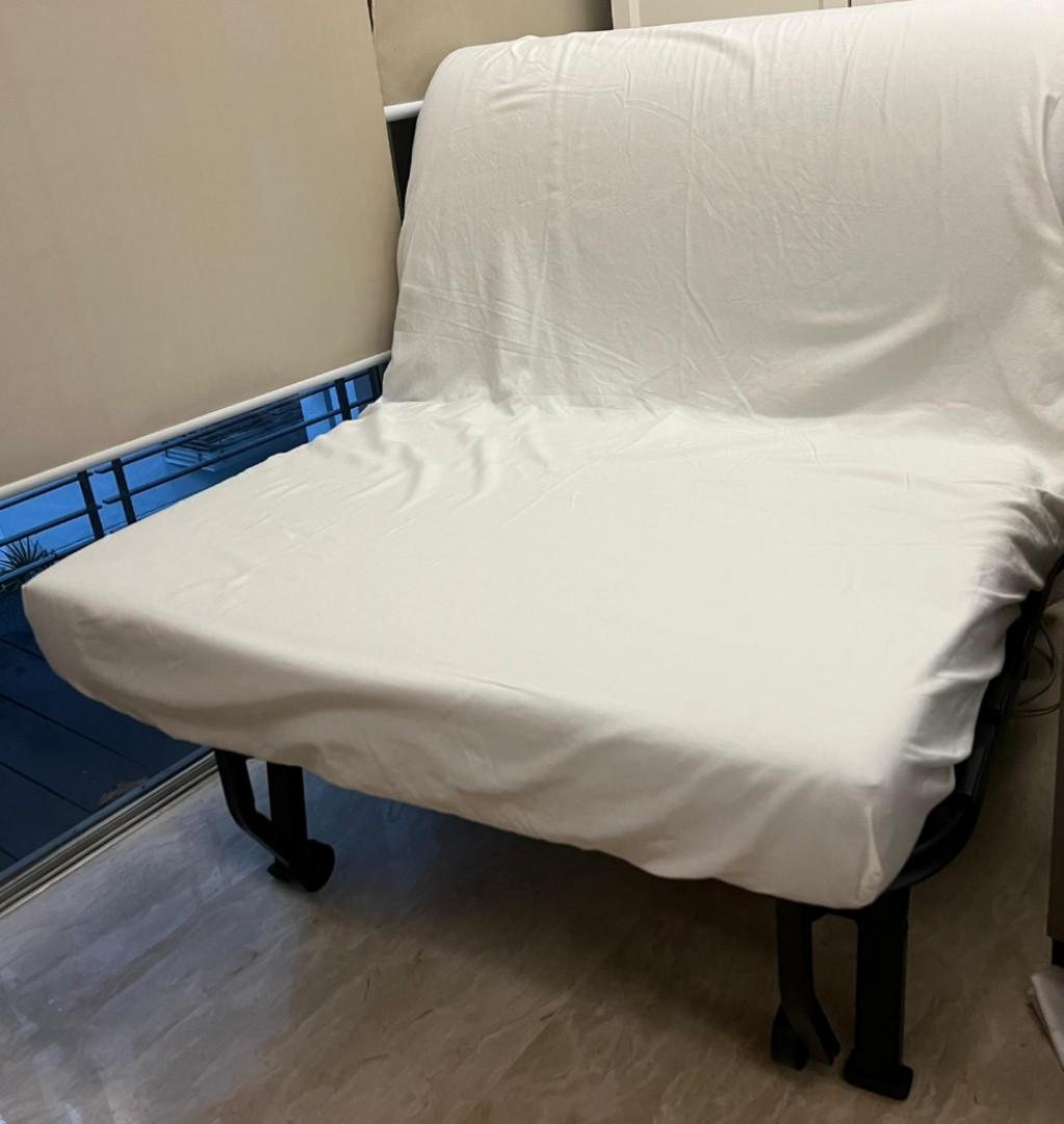 IKEA Lycksele sofa / chair bed frame with mattress & cover, Furniture