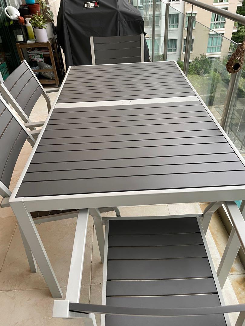 Ikea Sjalland Outdoor dining set with table and 4 x chairs, Furniture