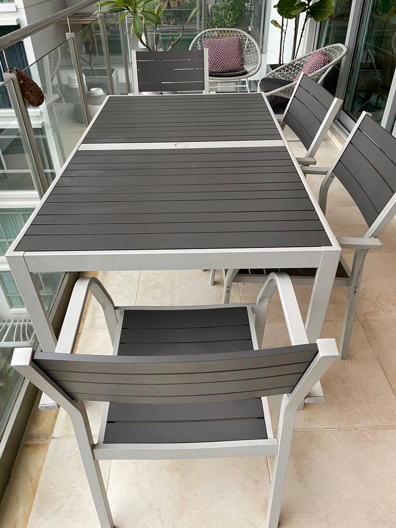 Ikea Sjalland Outdoor dining set with table and 4 x chairs, Furniture