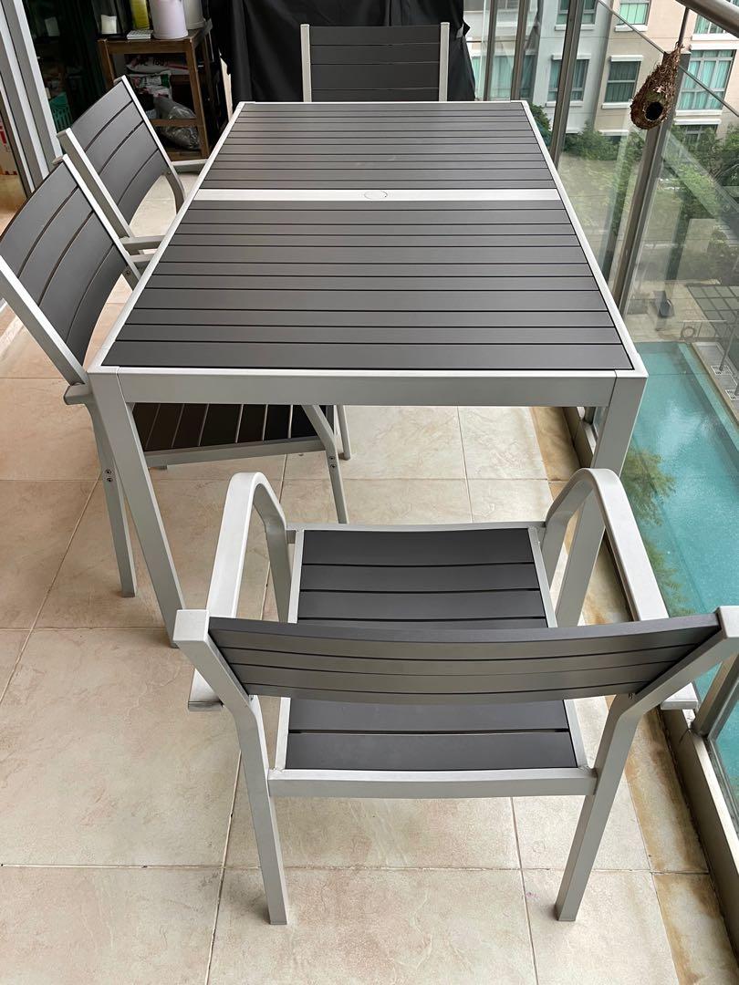 Ikea Sjalland Outdoor dining set with table and 4 x chairs, Furniture