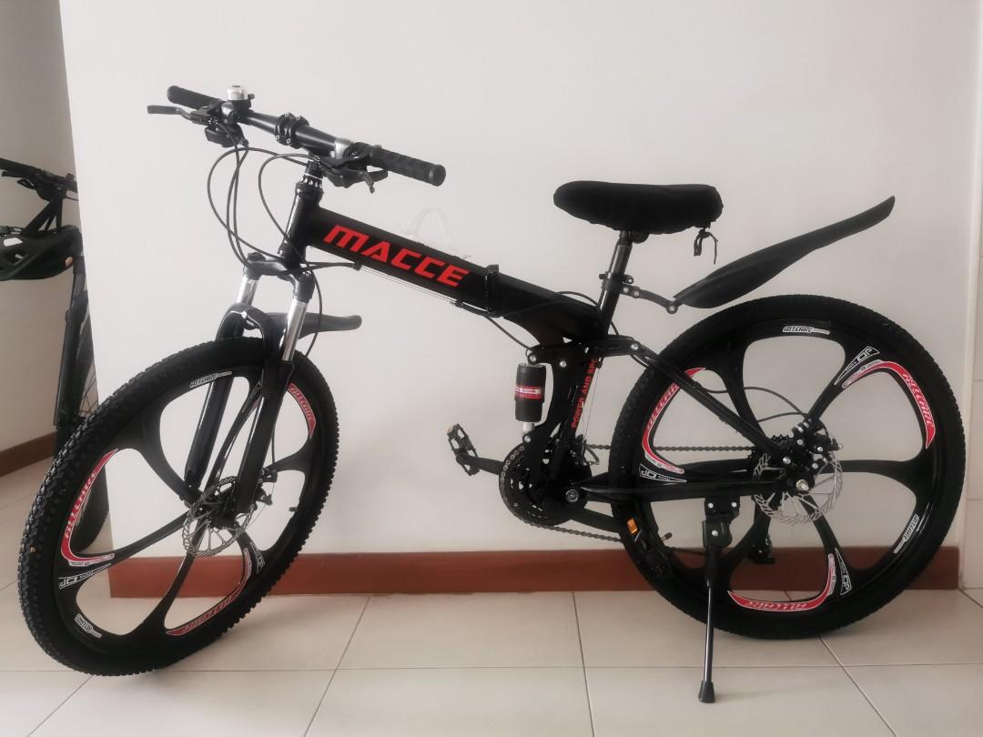 Sepeda Macce MACCE Foldable Mountain Bike 26 Inch 30 Speed Foldable Bicycle Double ...