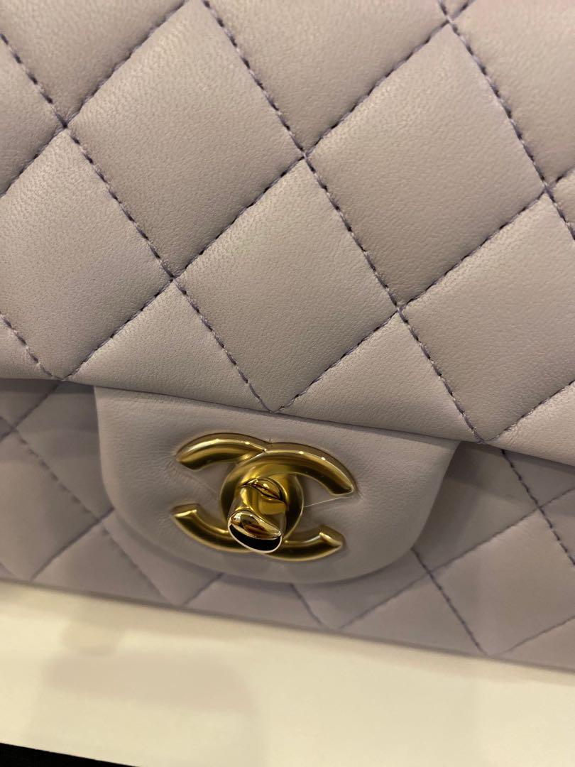 Chanel Purple Lambskin Top Handle Bag Small Q6B00U1IUH000