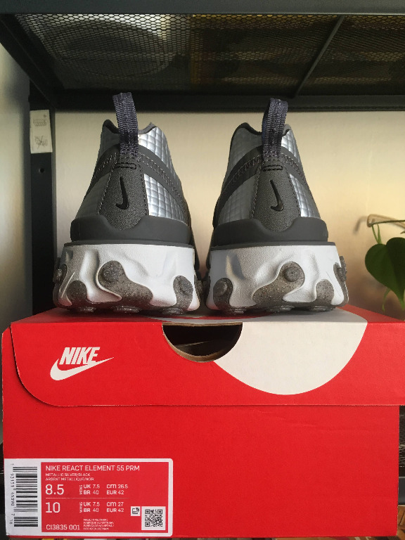 Nike React Element 55 Premium Silver Men s Fashion Footwear