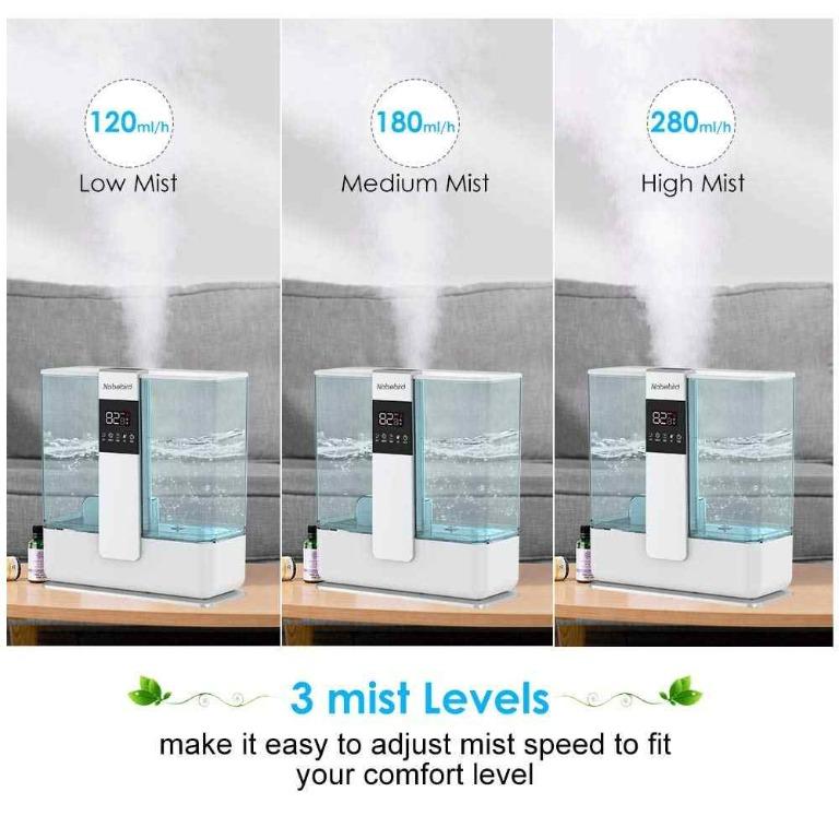 Nobebird 5L Cool Mist Humidifier 3 Adjustable Mist Ultrasonic