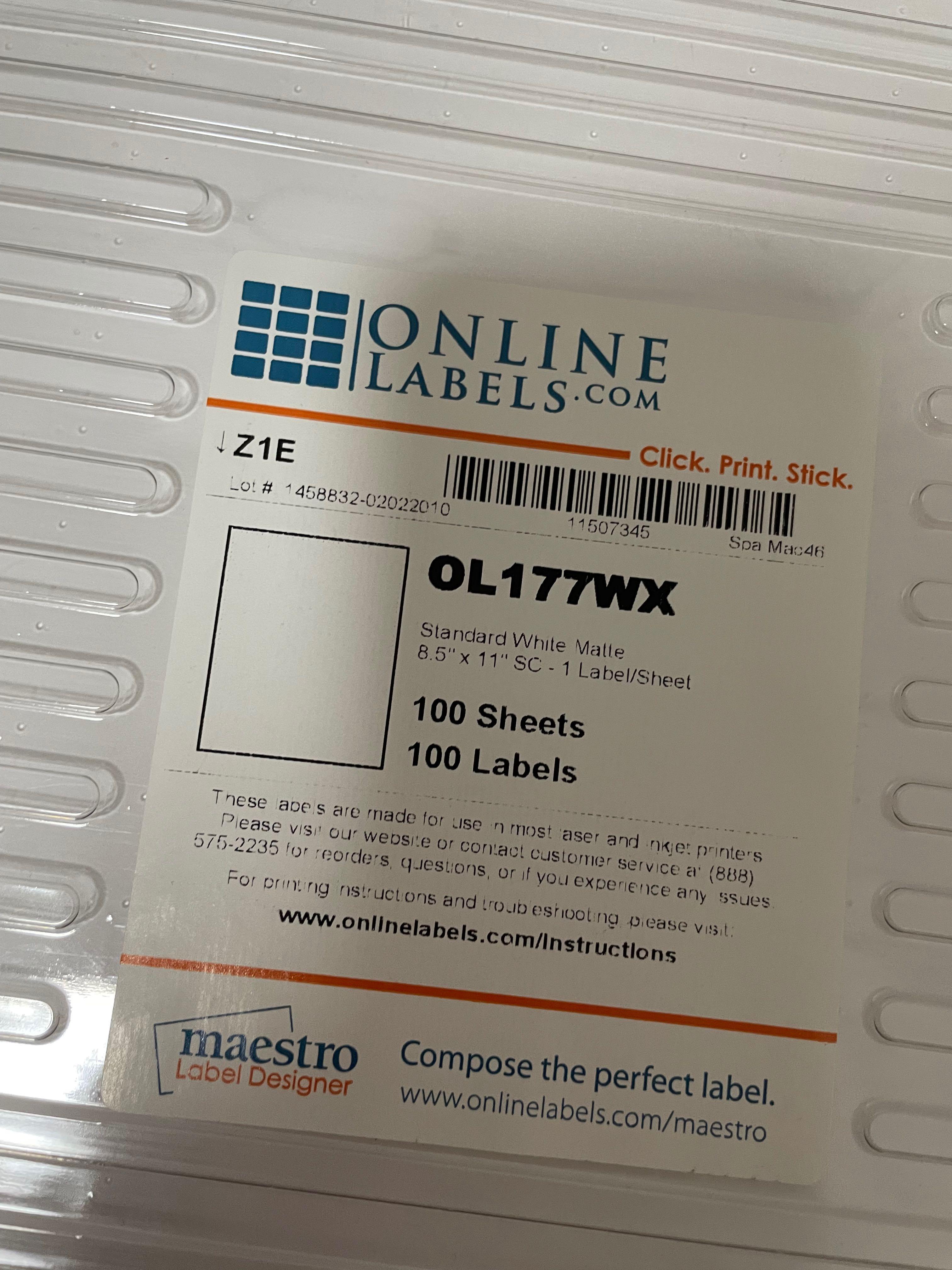 Online labels Standard white Matte sticker paper, Hobbies ...