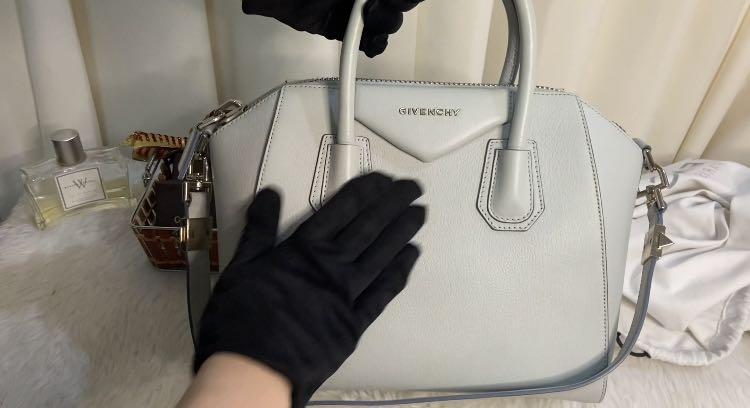 Original givenchy pearl grey antigona from japan (Category: Luxury Bags & Wallets) located in Mandaluyong City. Submitted by japanandsingaporeluxepreloved (Listing ID 1123789656, Image 3). Description: Dm for unboxing video.