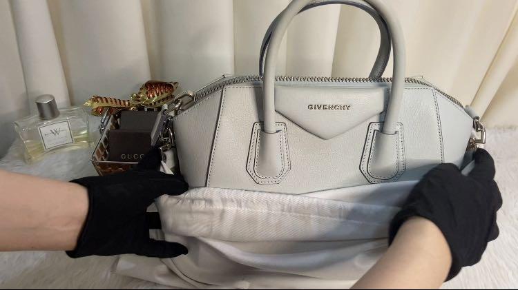 Original givenchy pearl grey antigona from japan (Category: Luxury Bags & Wallets) located in Mandaluyong City. Submitted by japanandsingaporeluxepreloved (Listing ID 1123789656, Image 1). Description: Dm for unboxing video.