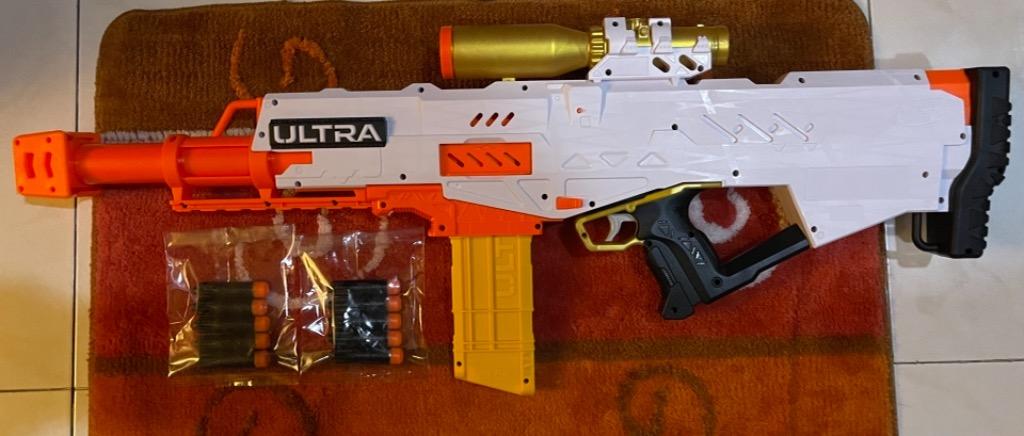 Original Nerf Ultra Pharaoh Excellent Condition Like New (Category: Action & Battle Toys) located in Makati City. Submitted by shirley.shirley1 (Listing ID 1123745934, Image 2). Description: Original All New Nerf Ultra Pharaoh Blaster Premium Gold Accent Bolt Action with Built In Scope 10 Rounds Ultra Magazine Comes With 10 Original Ultra Darts Excellent Condition Like New Shoots Hard and Very Long Range Ultra Darts are the farthest flying Nerf D