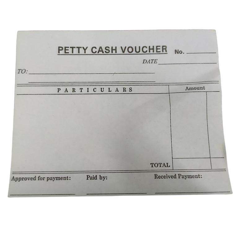 Petty Cash Voucher 50 sheets 1 pad (Category: Stationery & School Supplies) located in San Juan City. Submitted by princessshyph (Listing ID 1123775376, Image 3). Description: Petty Cash Voucher Quantity: 50sheets 1 pad Size: Length: 12.5cm , Height: 10cm Single page Not carbonised.
