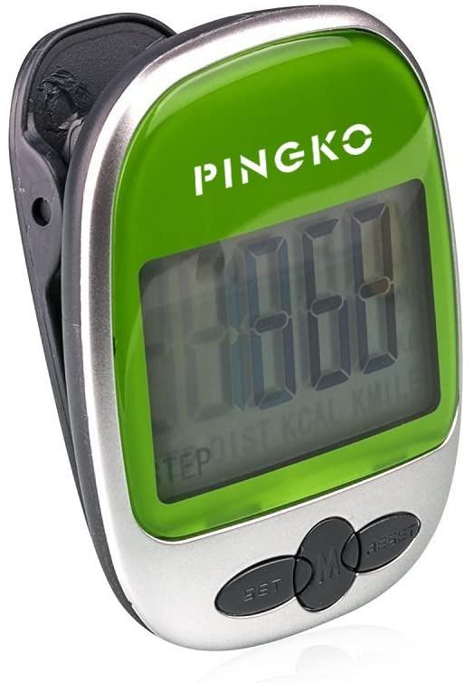 Green PINGKO Outdoor Multi-Function Portable Sport Pedometer Step/Distance/Calories/Counter 