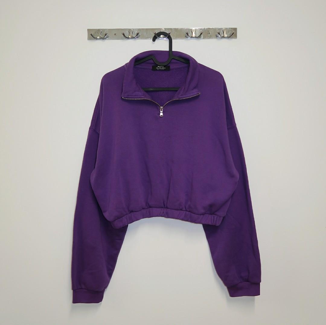 Purple half top zip sweater