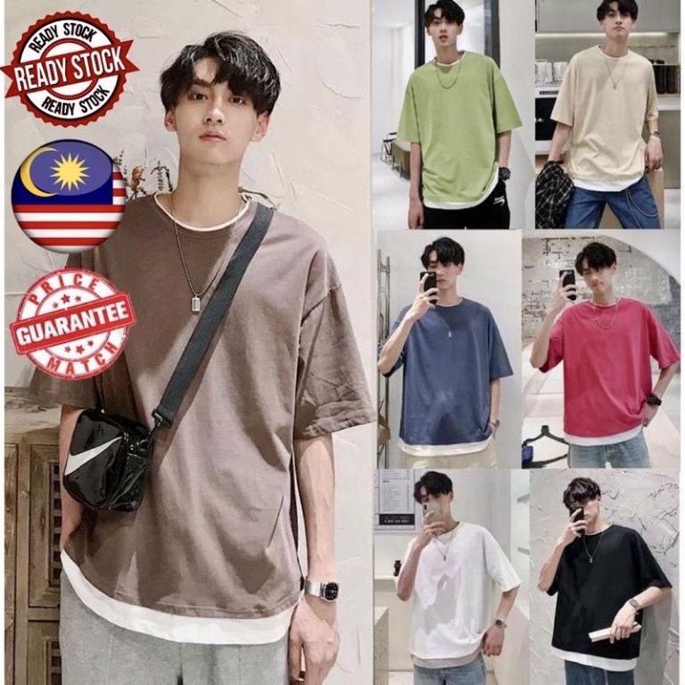 ✓Ready Stock Malaysia Korean Style Oversized Shirt Men Women T Shirt Lelaki  Double Layer 100% Cotton Plain Basic Casual, Men'S Fashion, Tops & Sets,  Tshirts & Polo Shirts On Carousell