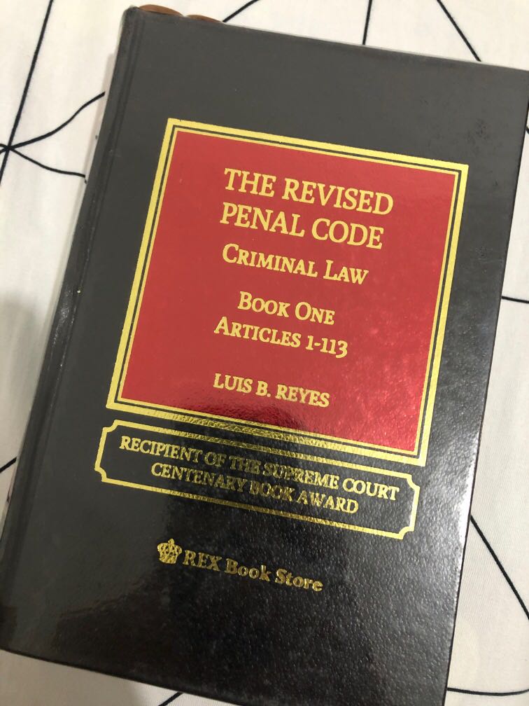 Revised Penal Code Book 1 (Reyes , 2017 ed.), Hobbies & Toys, Books ...