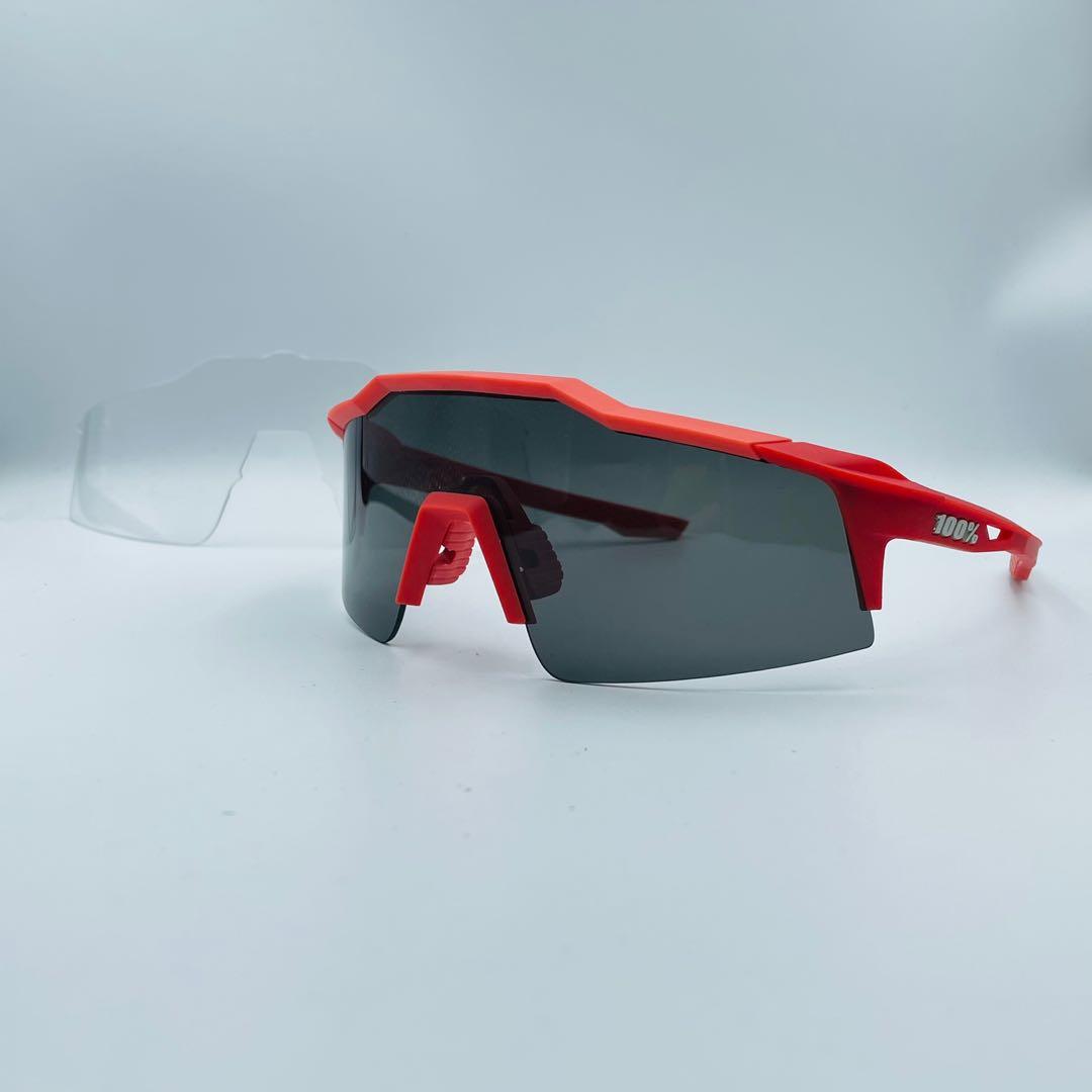 Ride 100% Speedcraft SL Coral - Smoke + Clear (Category: Sunglasses & Eyewear) located in Singapore. Submitted by gearoutfitters (Listing ID 1123857665, Image 2). Description: CHEAPEST ON CAROUSELL Free delivery! Brand new in original box 100% Authentic Ride 100% Speedcraft SL Frame: Coral Lens 1: Smoke Lens 2: Clear (93% VLT - for night cycling) Fit: Asian and Standard (comes with both nosepads) Model number: 61002-068-57 Comes with original pap