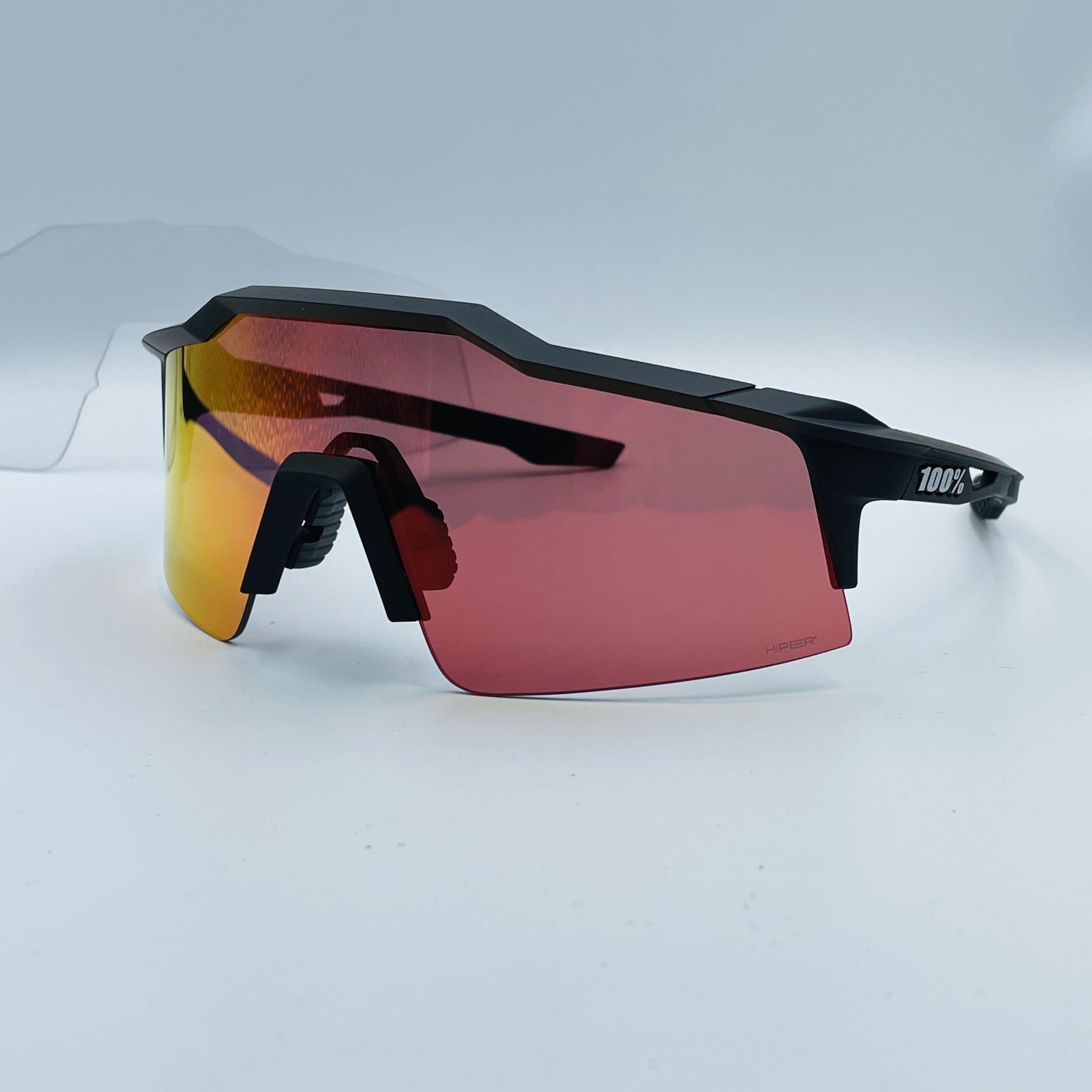 Ride 100% Speedcraft SL Soft Tact Black - HiPER Red + Clear (Category: Sunglasses & Eyewear) located in Singapore. Submitted by gearoutfitters (Listing ID 1123858600, Image 1). Description: CHEAPEST ON CAROUSELL Free delivery! Brand new in original box 100% Authentic Ride 100% Speedcraft SL Frame: Soft Tact Black Lens 1: HiPER Red Multilayer Mirror Lens 2: Clear (93% VLT - for night cycling) Fit: Asian and Standard (comes with both nosepads) Mode