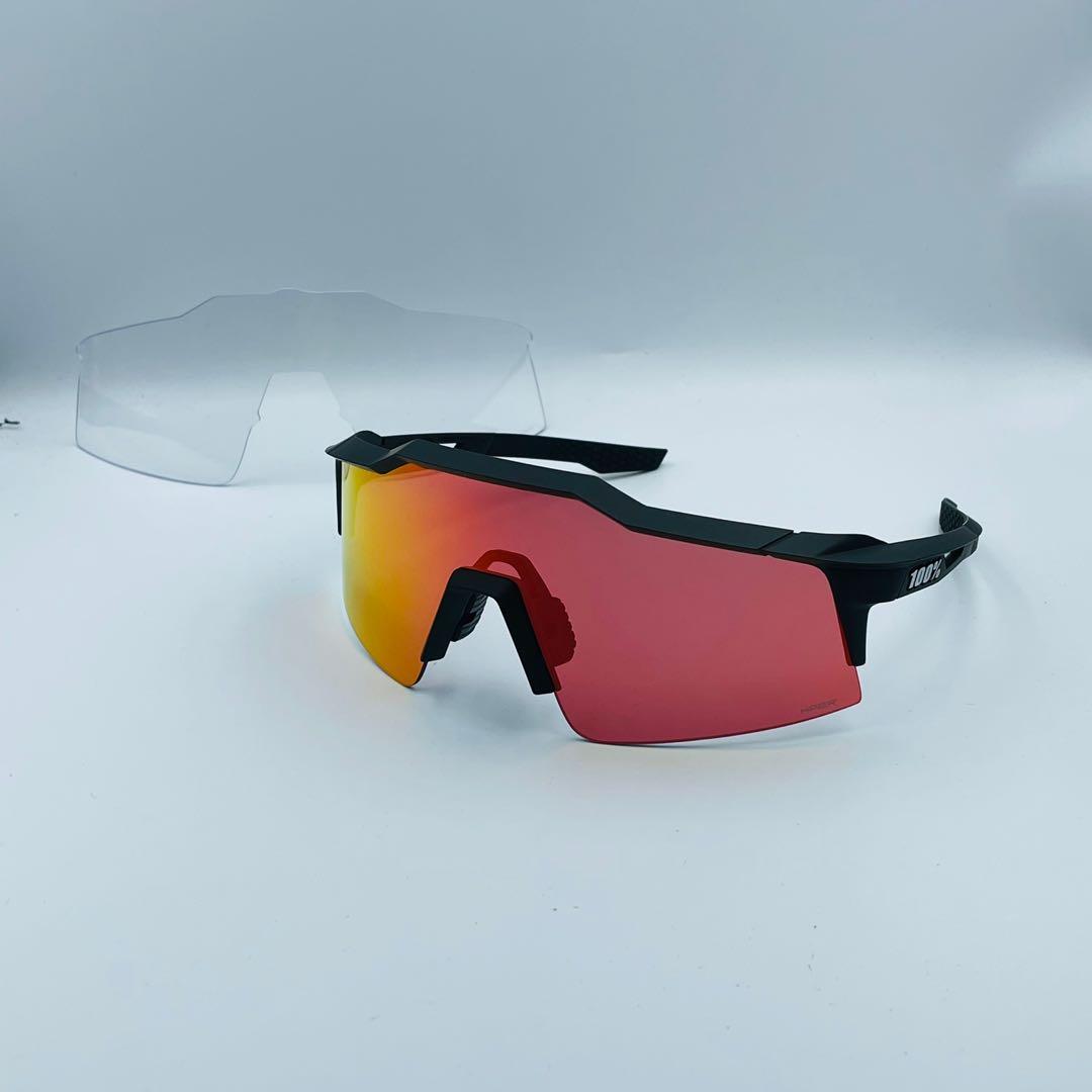 Ride 100% Speedcraft SL Soft Tact Black - HiPER Red + Clear (Category: Sunglasses & Eyewear) located in Singapore. Submitted by gearoutfitters (Listing ID 1123858600, Image 2). Description: CHEAPEST ON CAROUSELL Free delivery! Brand new in original box 100% Authentic Ride 100% Speedcraft SL Frame: Soft Tact Black Lens 1: HiPER Red Multilayer Mirror Lens 2: Clear (93% VLT - for night cycling) Fit: Asian and Standard (comes with both nosepads) Mode