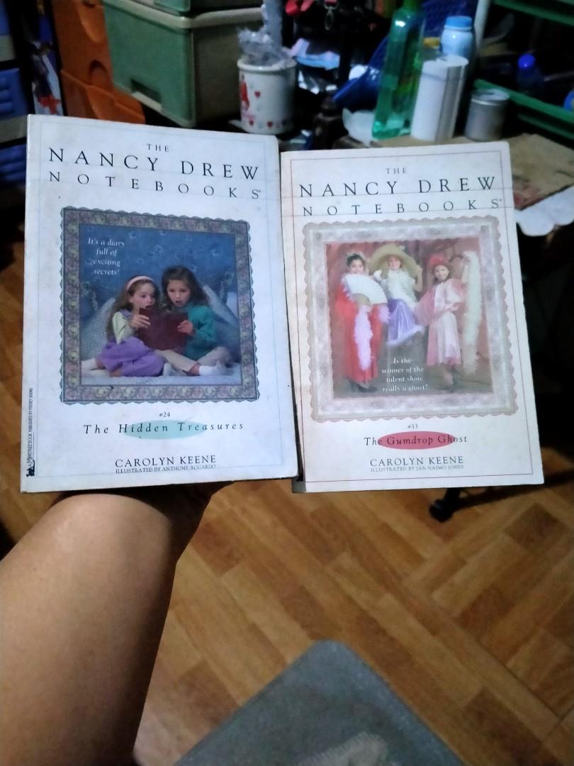 SUPER SALE! 10 Nancy Drew Notebooks (Category: Storybooks) located in Quezon City. Submitted by loisxlane (Listing ID 1123770300, Image 3). Description: PLS READ! SELLING THEM AS A SET FOR ONLY P3600 ONLY! - all in very good to good condition considering their age - all pages still intact - tanned pages due to old age - no writings and tears except for book #34 with small tear at the bottom of the cover pls check pics - no plastic cover except fo