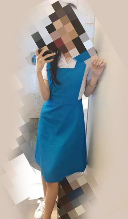 Blue school 2025 pinafore dress