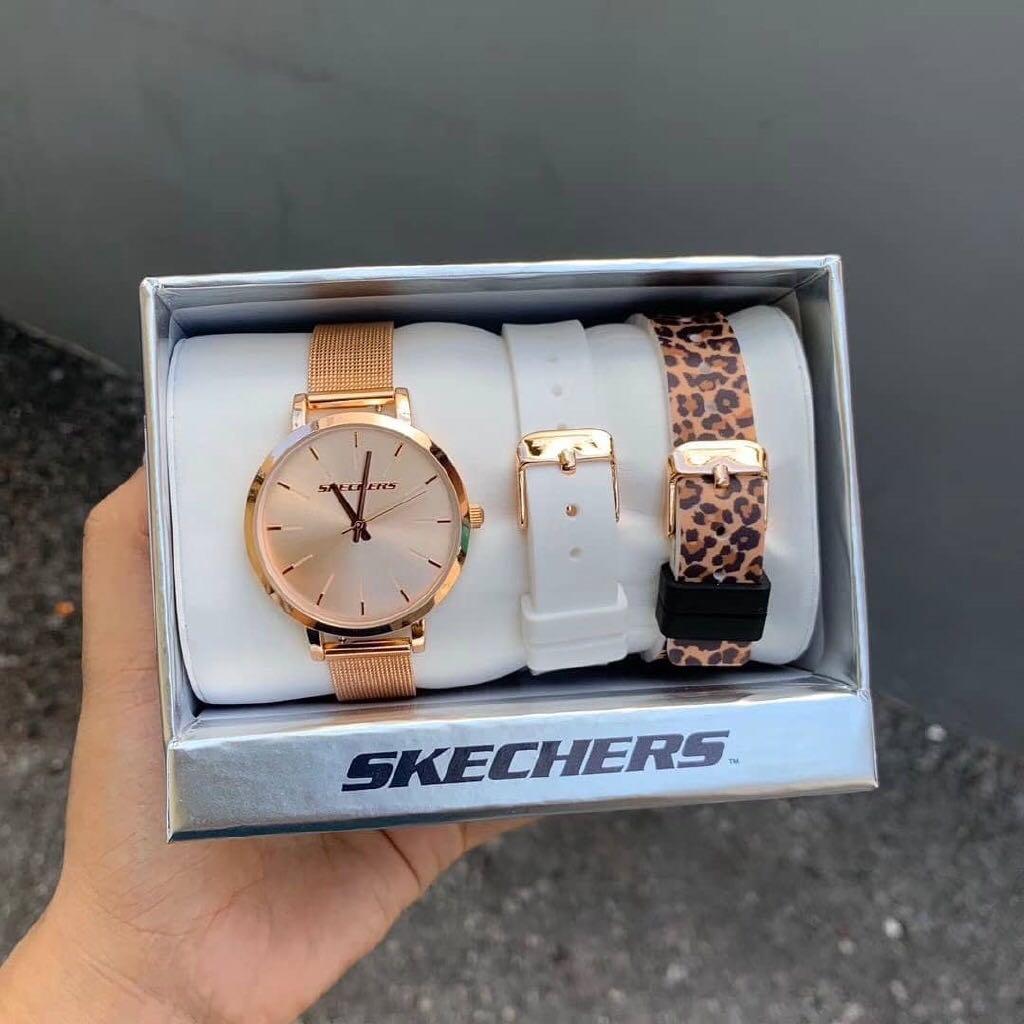 Skechers SR9029 Women s Analog Quartz Rose Gold Tone Mesh Bracelet