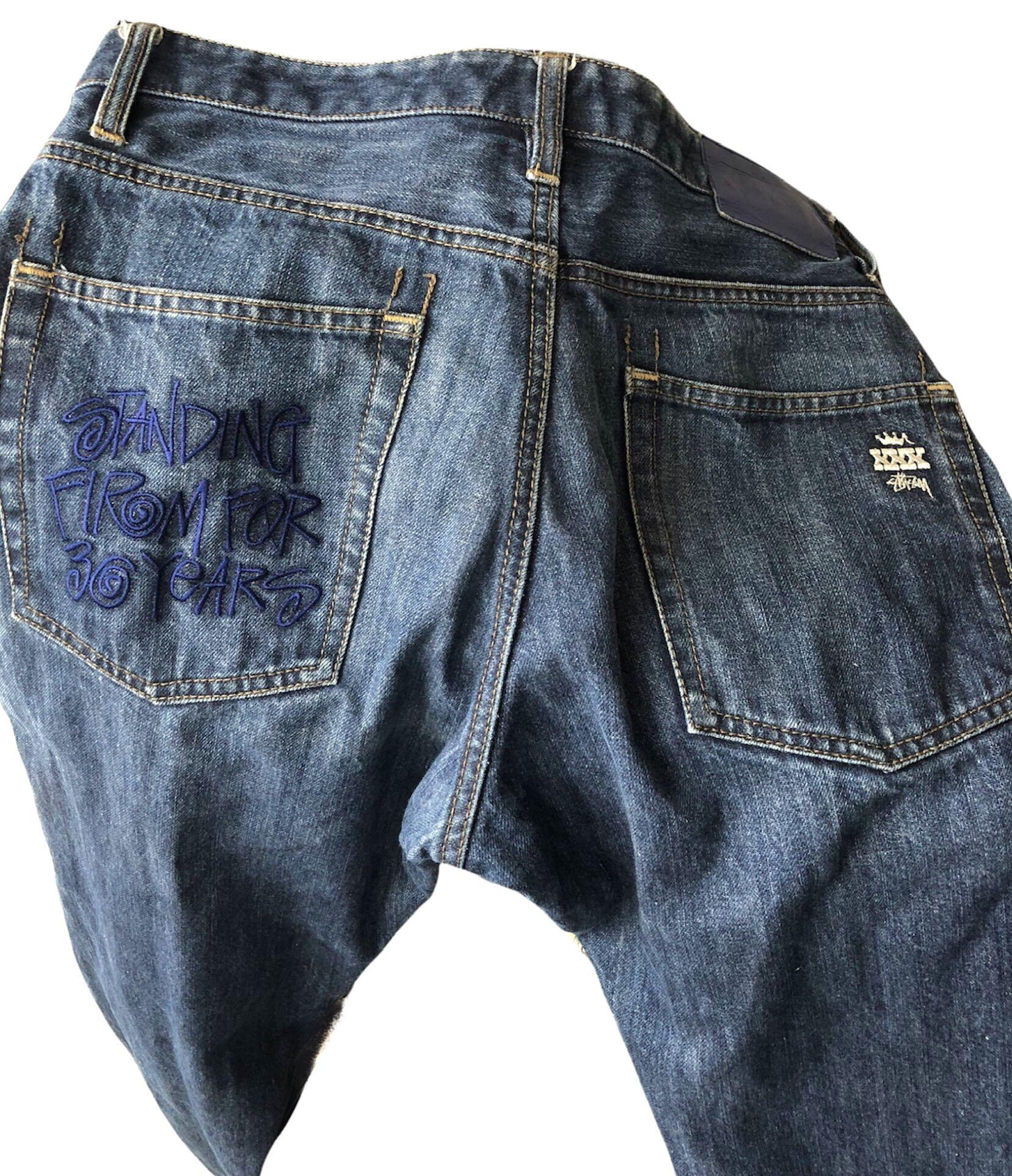 Stussy 30th Anniversary denim pants, Men's Fashion, Bottoms