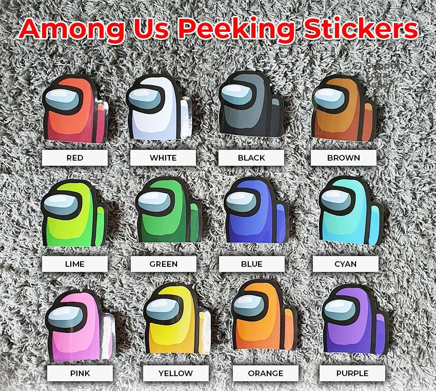 Sus Among Us Peeking Sticker Decal - Big Removable Sticker and ...