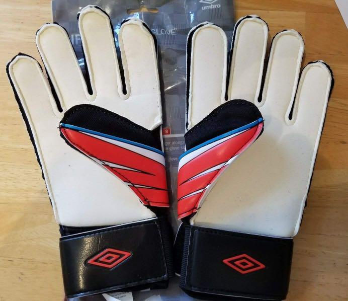 Umbro Soccer Goalie Gloves (Category: Racket and Ball Sports) located in Pasay City. Submitted by ayinong2 (Listing ID 1123831324, Image 2). Description: Item Name: Umbro Adult Rift Soccer Goalie Gloves (Size 5 & size 6 and Size 8/ Color mixed: Blue/ Red/ White/ Black) Description: -Comfortable and durable design that's made to handle the rigors of intense training drills -Utilize a traditional latex palm with EVA backing to give keepers a solid 