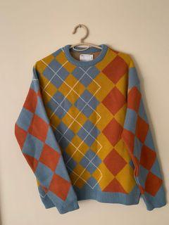 Vintage Argyle Knit Sweater