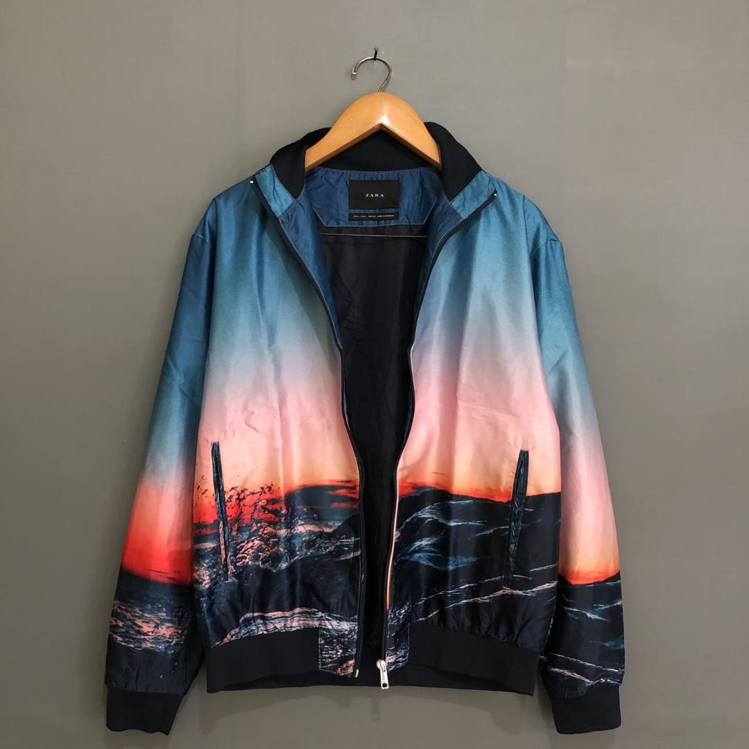 Zara sunset ocean bomber jacket Clearance