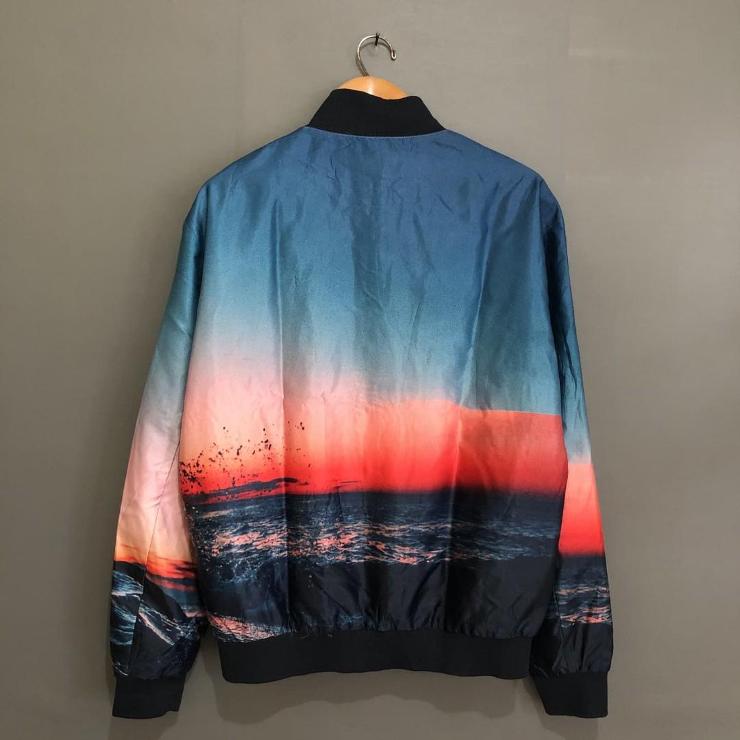 Zara sunset ocean bomber jacket Clearance