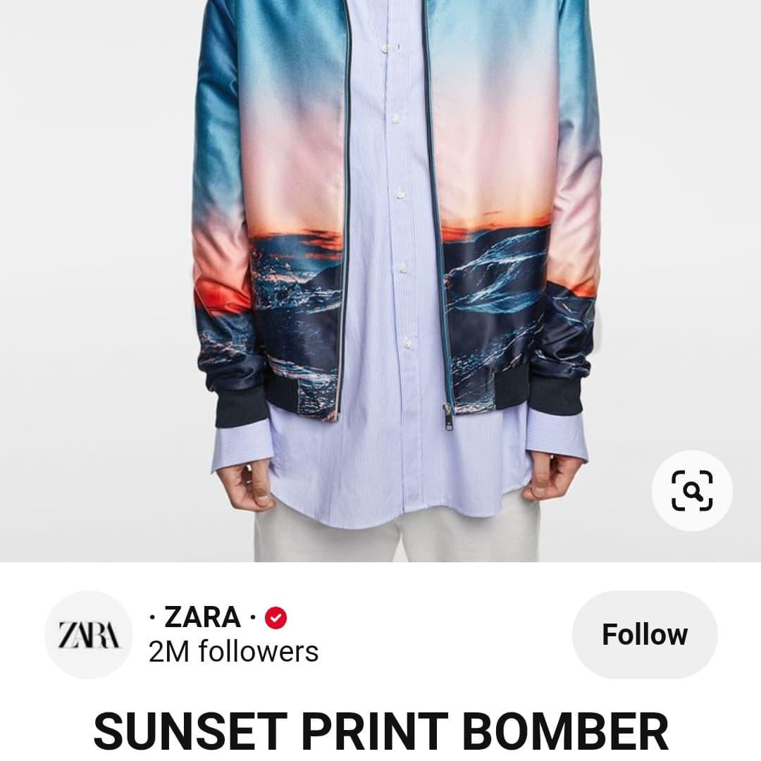 Zara sunset ocean bomber jacket Clearance
