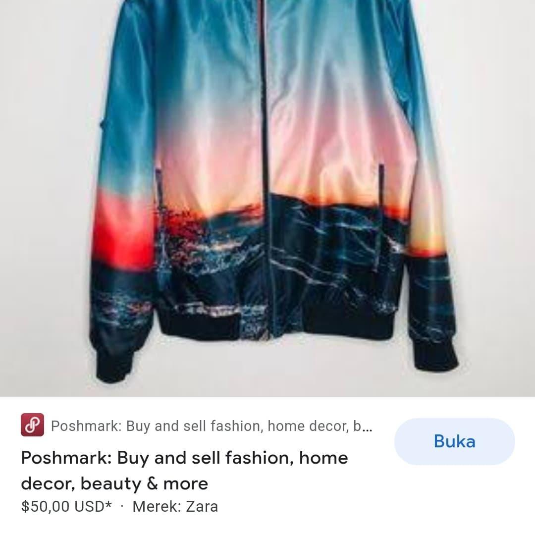 Zara sunset ocean bomber jacket Clearance