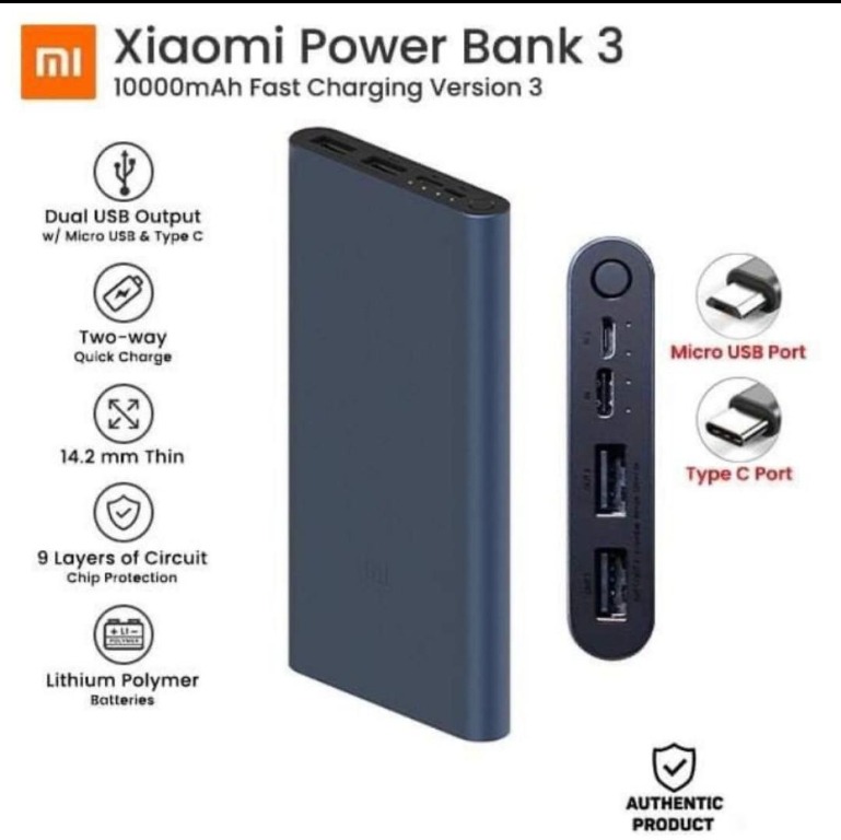 10000mah Xiaomi Mi Power Bank 2 External Battery Bank 18w Quick Charge Powerbank 10000 For Mobile Phone Mobile Phones Gadgets Mobile Gadget Accessories Power Banks Chargers On Carousell
