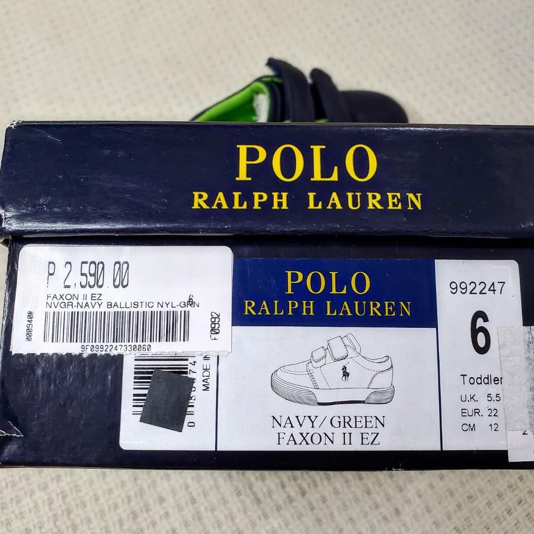 ??? 20% Discount up to end of November 2021! P680 ONLY! Original POLO  RALPH LAUREN rubber shoes for kids. Comes with box. US 6 (see 4th picture).  Used ONCE., Babies & Kids,