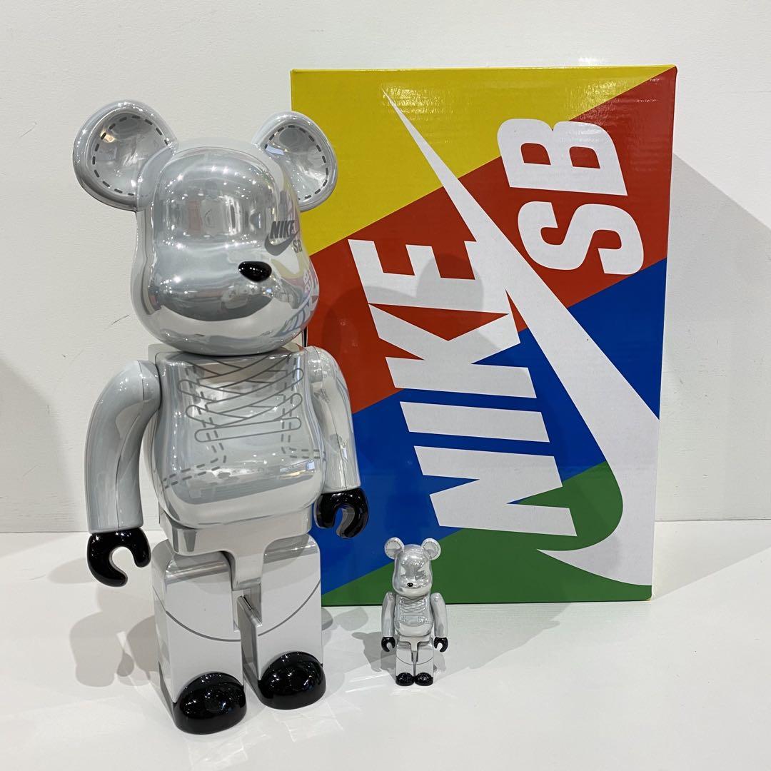 全新未開封Be@rbrick NIKE SB 400% 100% Bearbrick Black White, 興趣