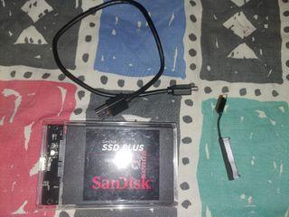Almost new original sandisk 1TB sata ssd w/ enclosure & adaptor for internal pc use