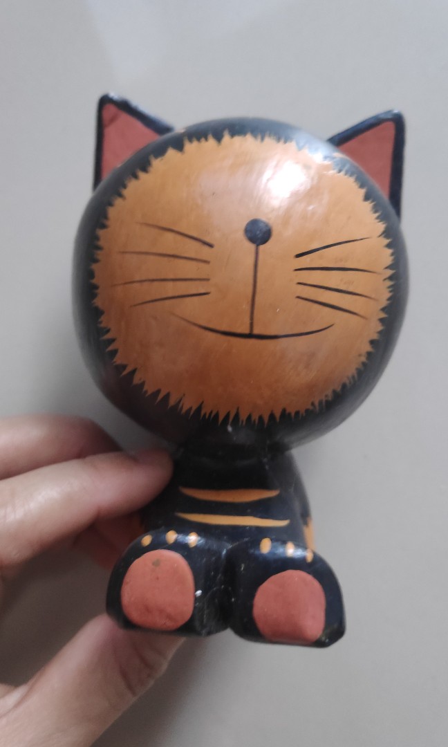 Anak patung kucing kayu / wooden cat, Toys u0026 Games, Other Toys on 