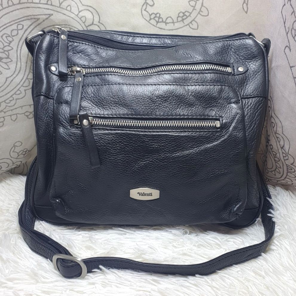 Authentic Valenti Leather Crossbody Bag (Black), Men's Fashion, Bags