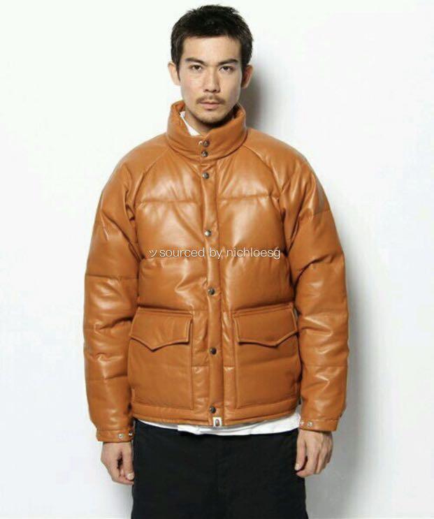 leather classic down jacket