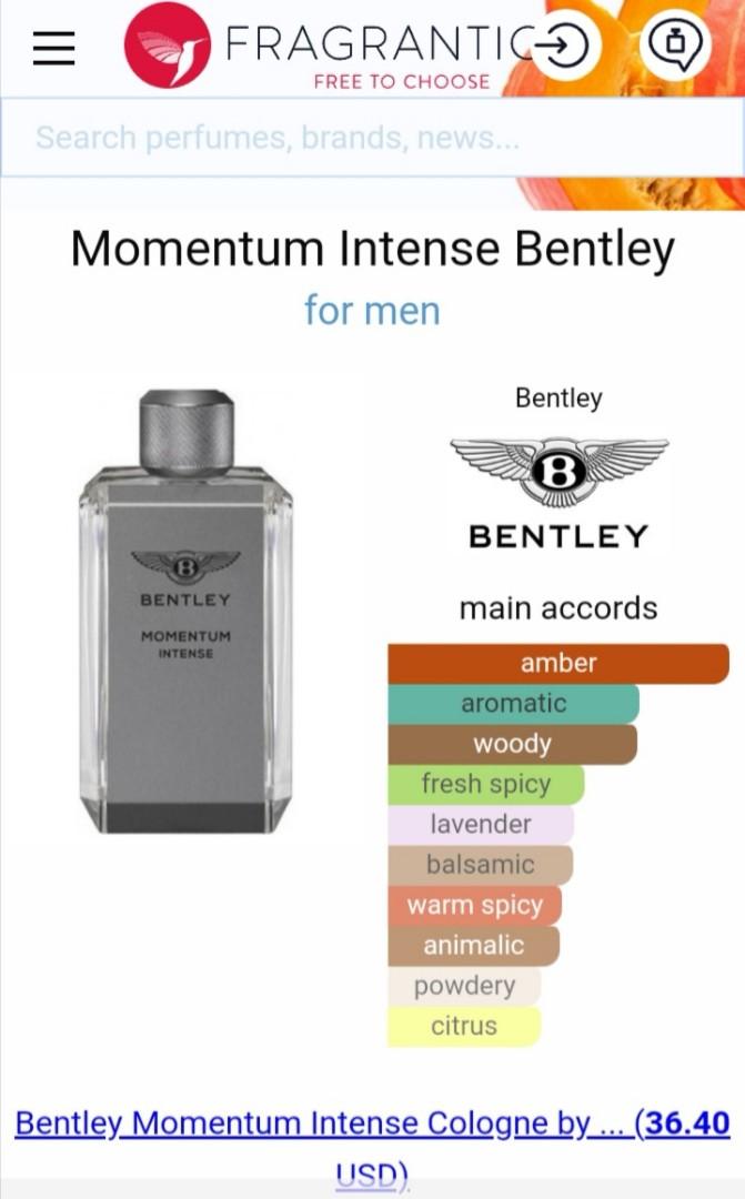 Bentley Momentum Intense, Beauty & Personal Care, Fragrance