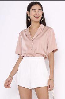 BNWT SUPERGURL SASHA SATIN TOP CREPE PINK