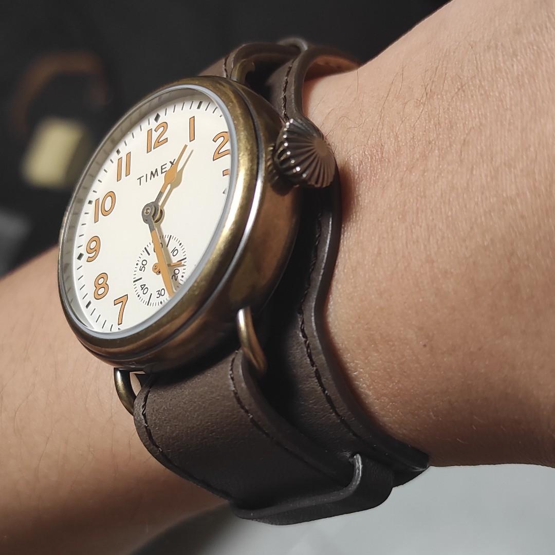 Welton 38mm clearance leather strap watch