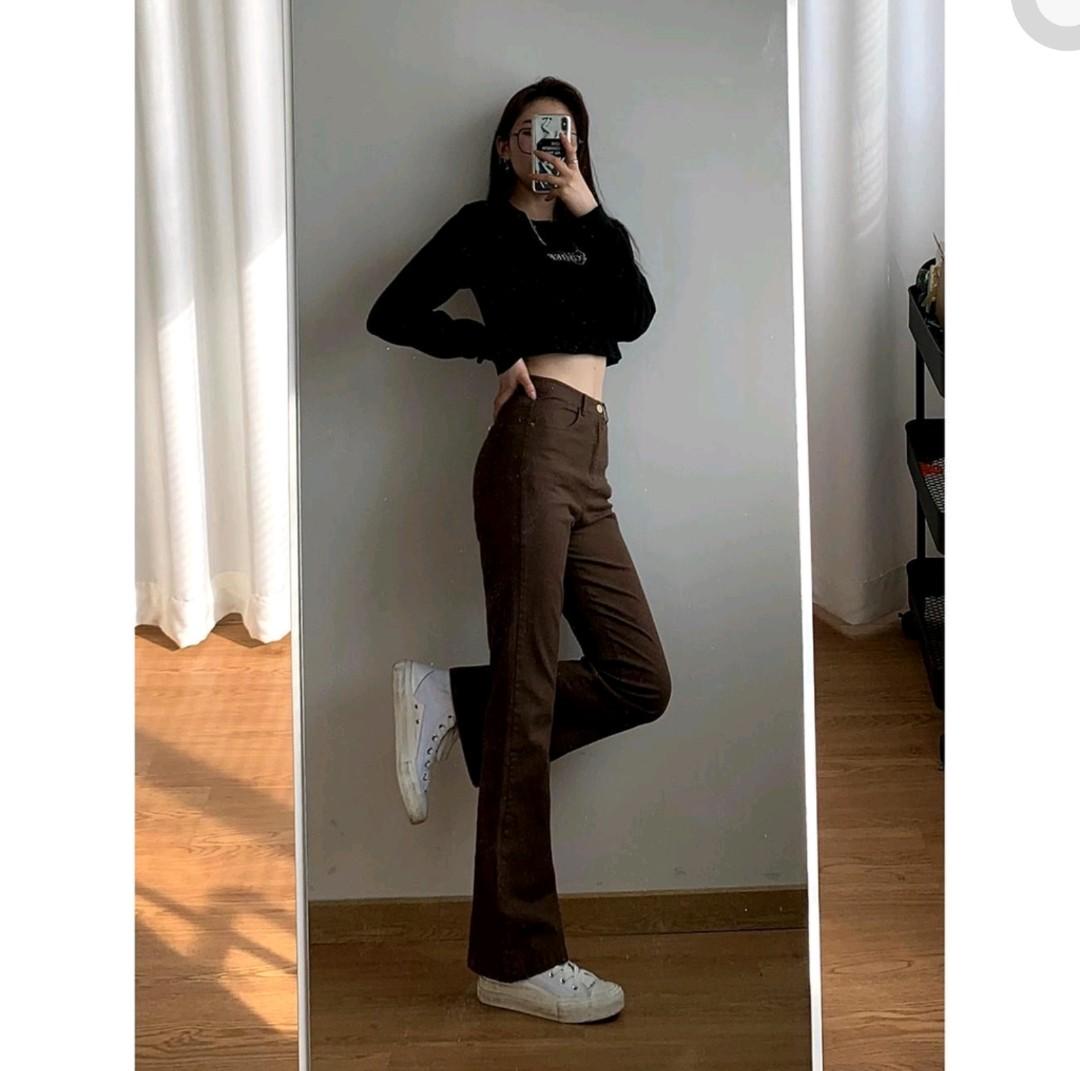 Brown bootcut pants