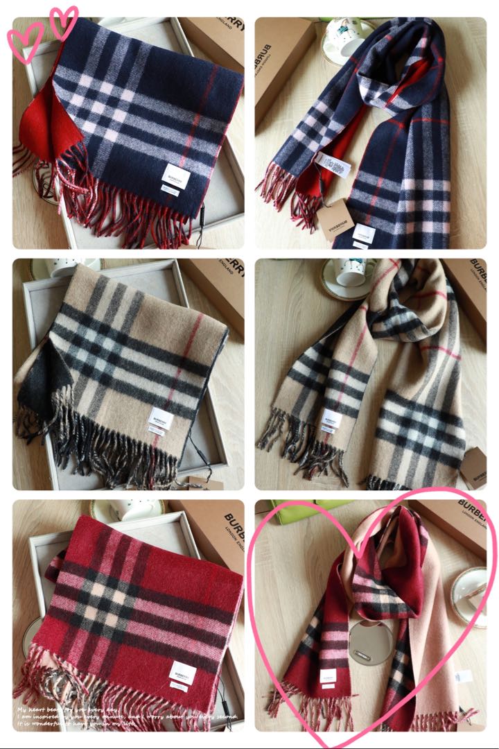 burberry cashmere scarf with hearts
