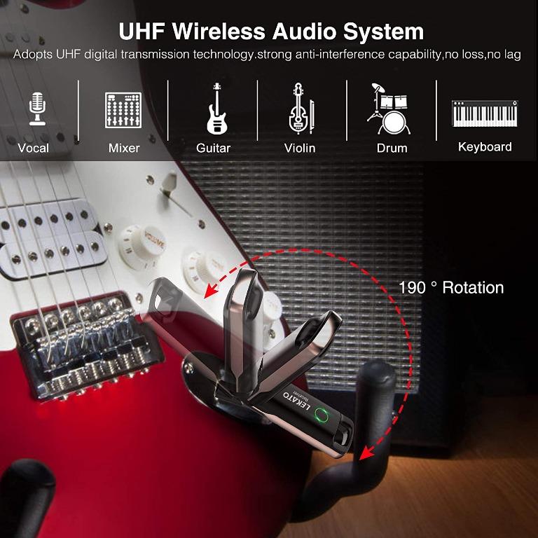 [C2157] LEKATO 70 Channels Guitar Wireless System 3 ms Low Latency