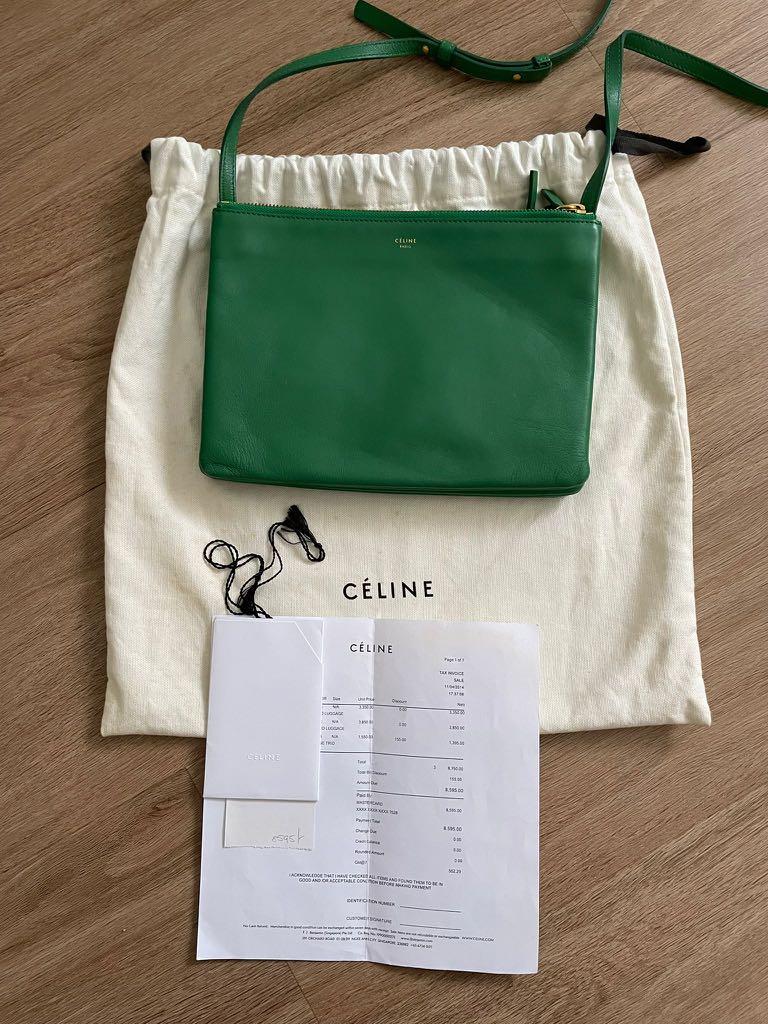 Celine trio sales bag green