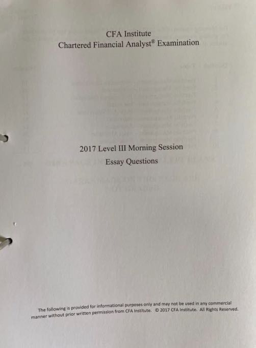 CFA Level 3 Exam Papers (Practice/Mock) 1999-2022 by CFA Institute ...