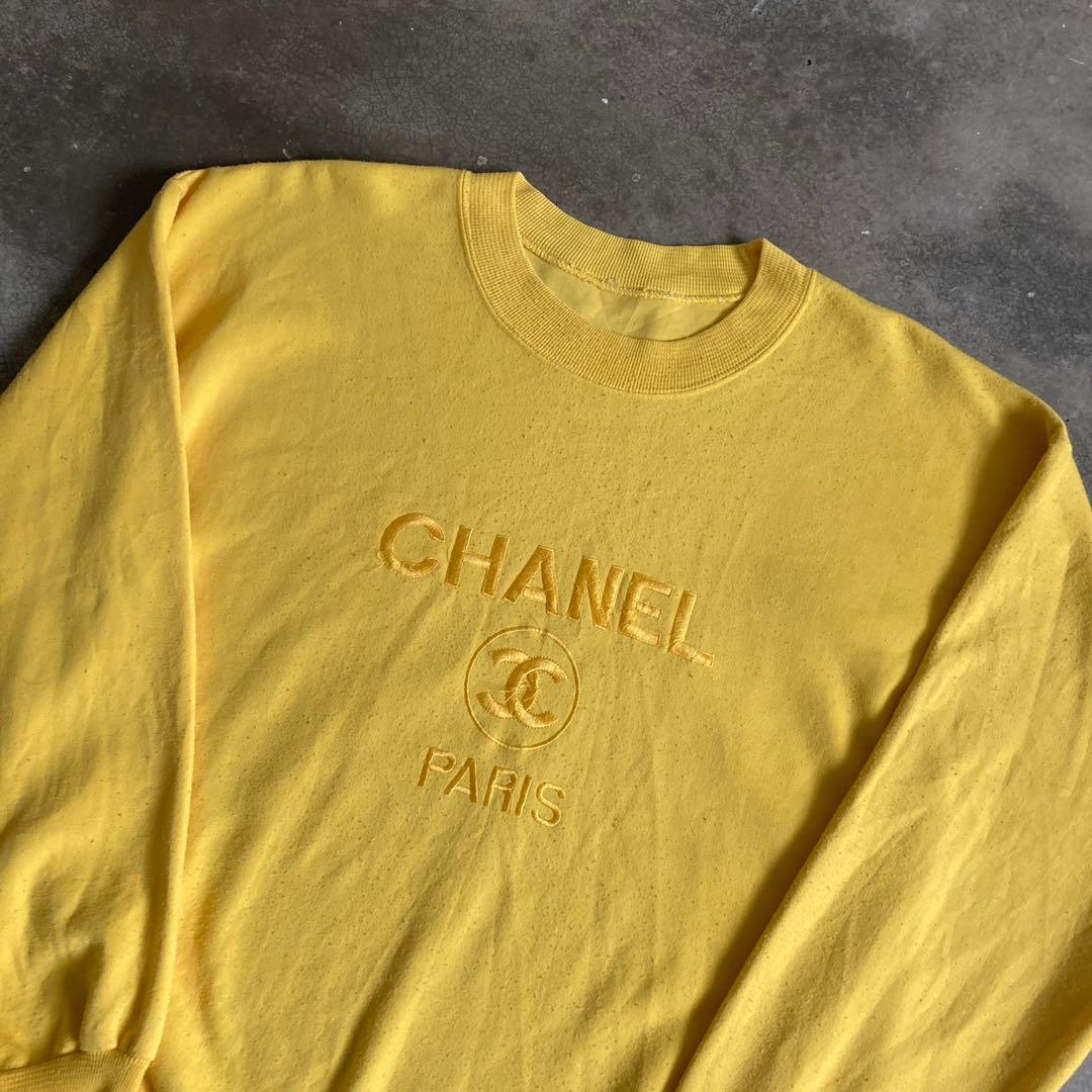 Chanel yellow sweatshirt sale