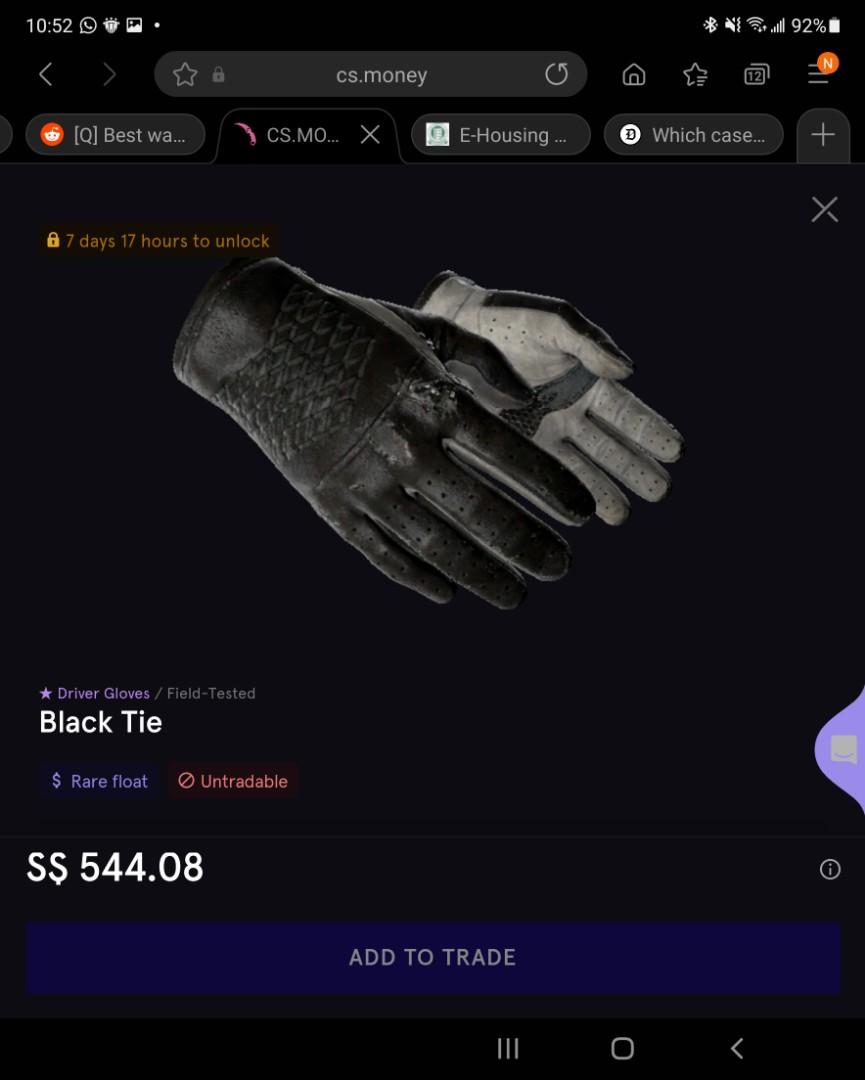 Csgo driver gloves black tie, Video Gaming, Video Games, Others on Carousell
